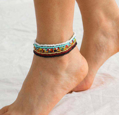 Beaded Stretch Ankle Bracelets