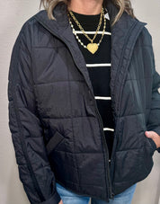 Solid Puffer Jacket - 2 COLORS