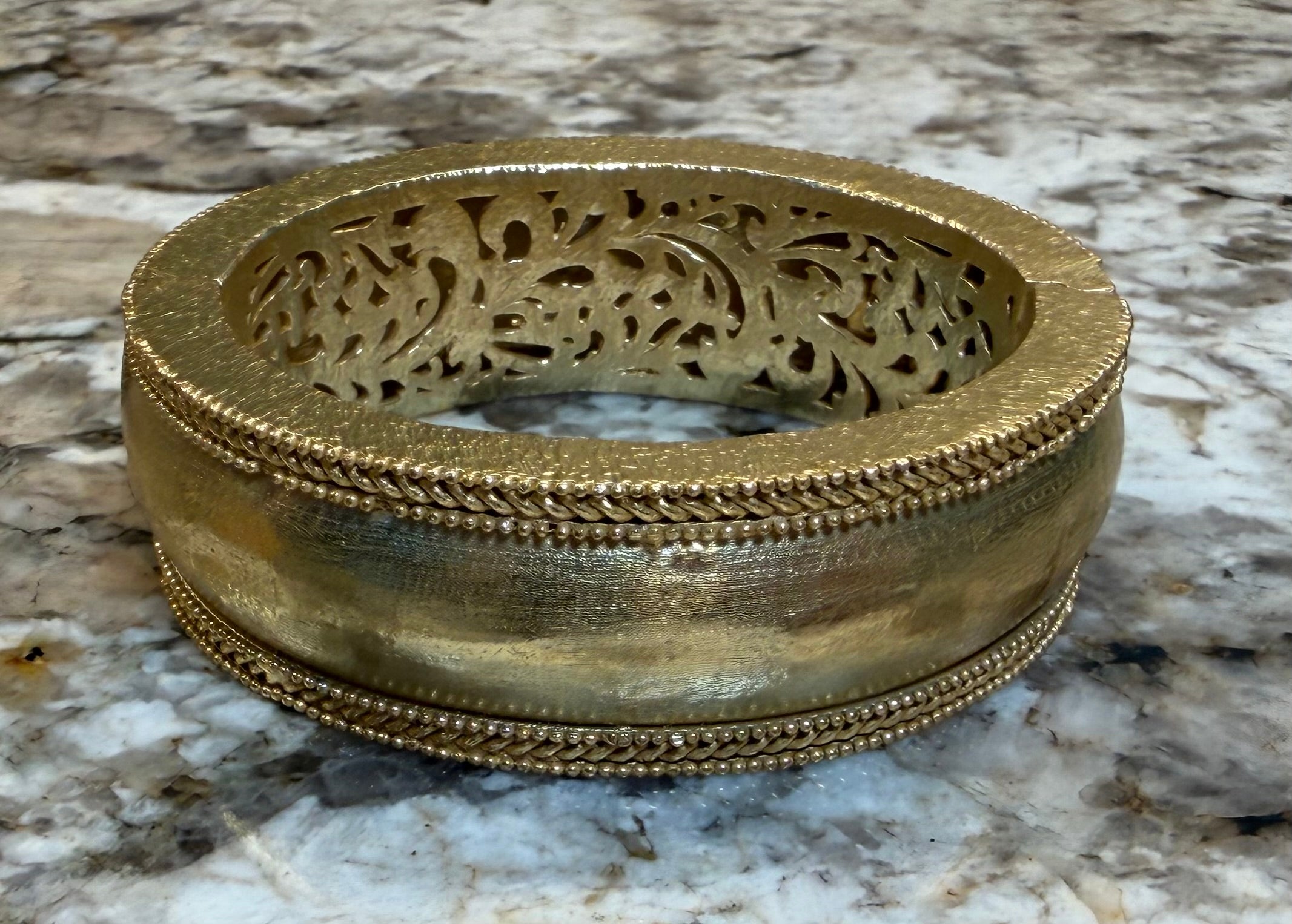 Thick Gold Cuffed Bracelet