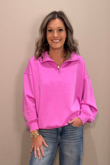 1/4 Zip Scuba Pullover w/ Pockets - 5 COLORS