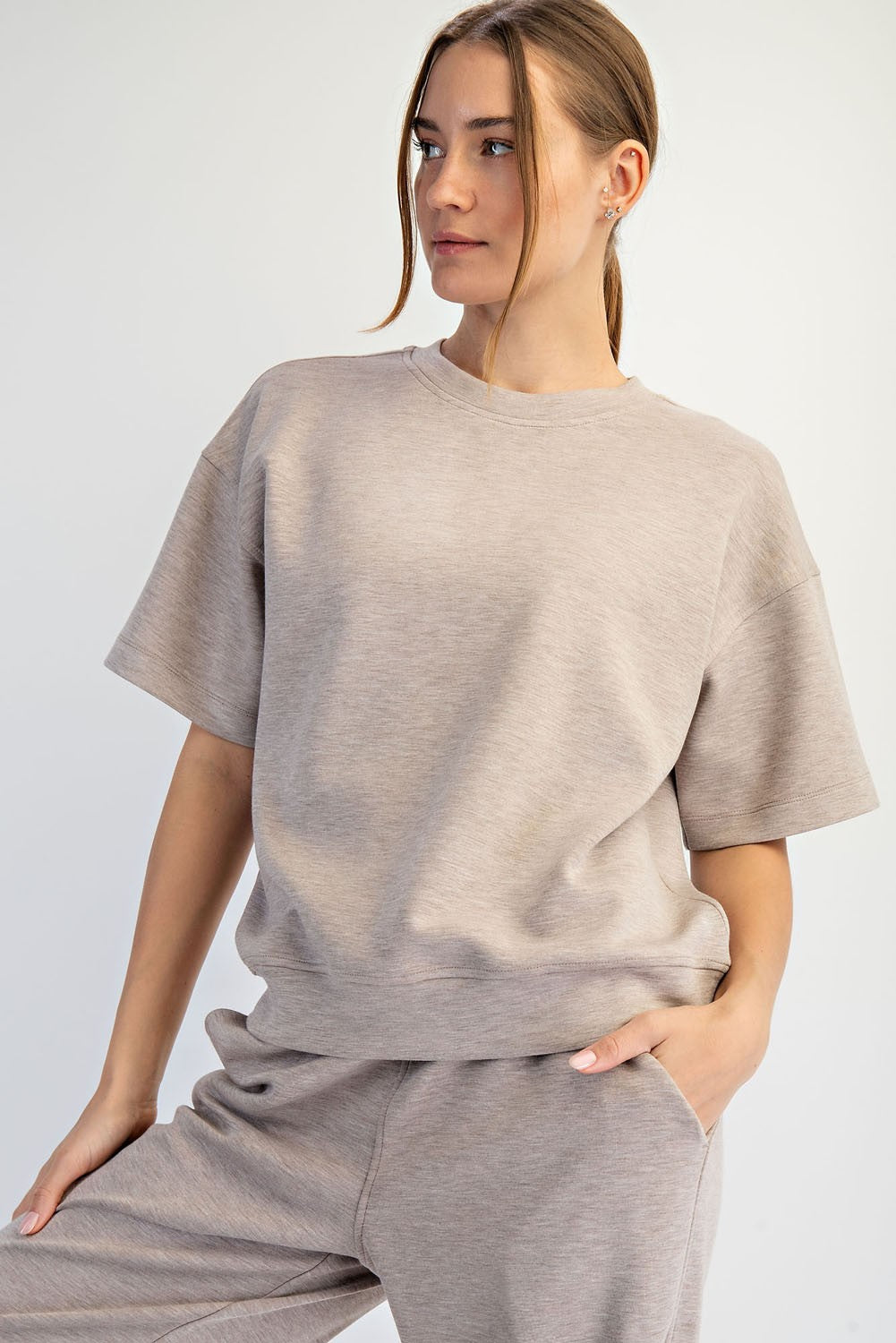 Heather Taupe Modal Scuba Lounge Set