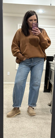 Oversized Side Slit Sweater - 2 COLORS