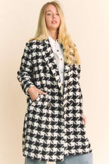 Black & White Tweed Peacoat
