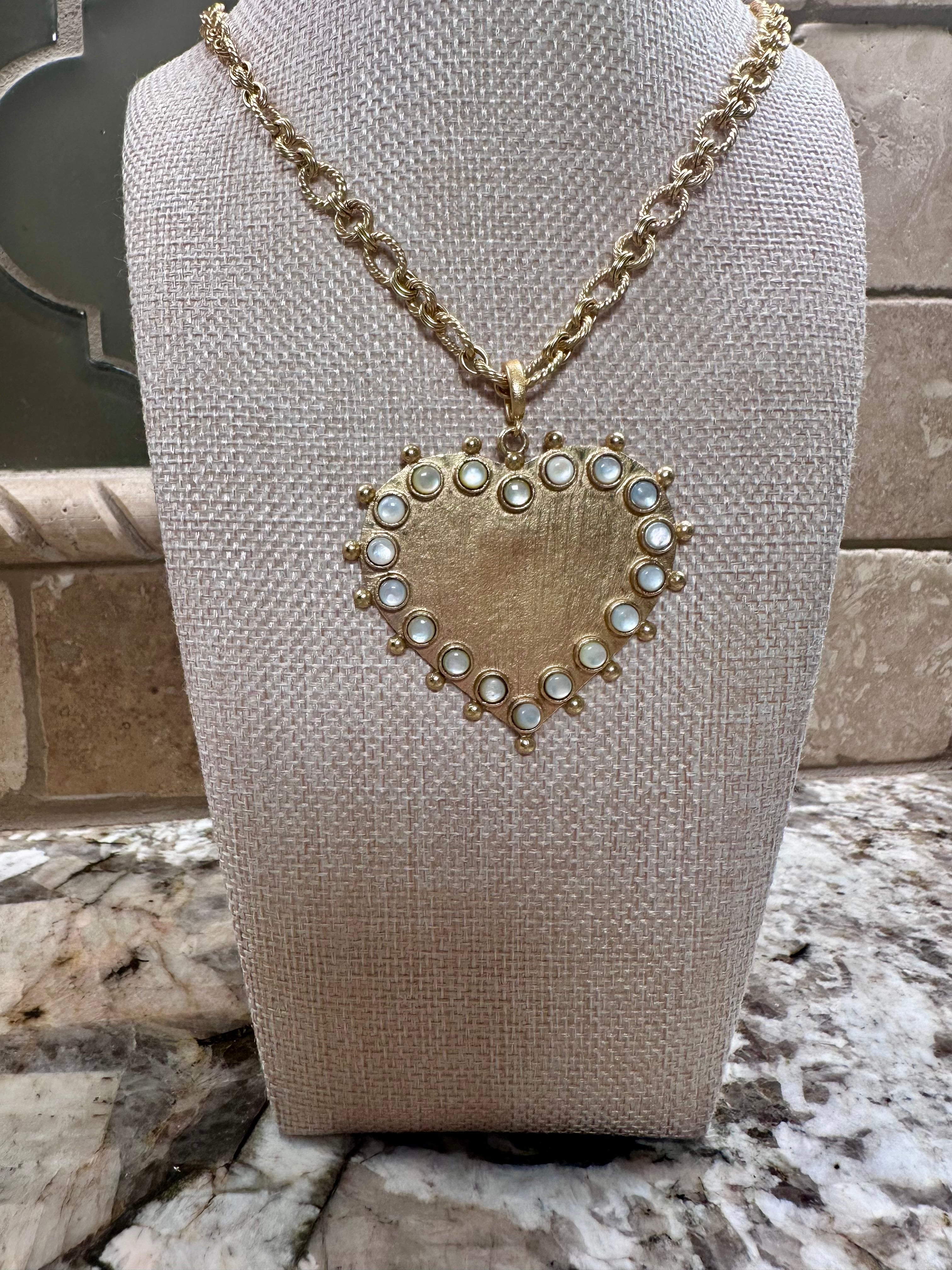 Pearl Heart Charm Necklace