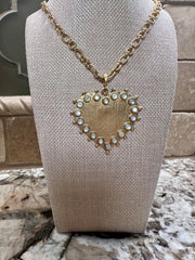 Pearl Heart Charm Necklace