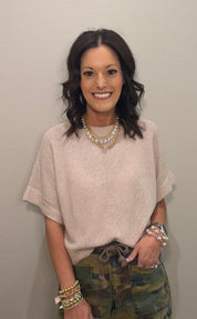 Oatmeal Knit Top