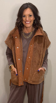 Light Brown Fuzzy Vest