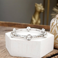 Sparkly Clear Crystal Bracelets - Gold & Silver