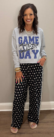 Black & White Polka Dotted Track Pants
