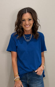 Basic Cotton Short Sleeve Boyfriend Tee - 9 COLORS