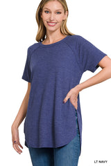 Melange Waffle Knit Short Sleeve Shirt - 3 COLORS