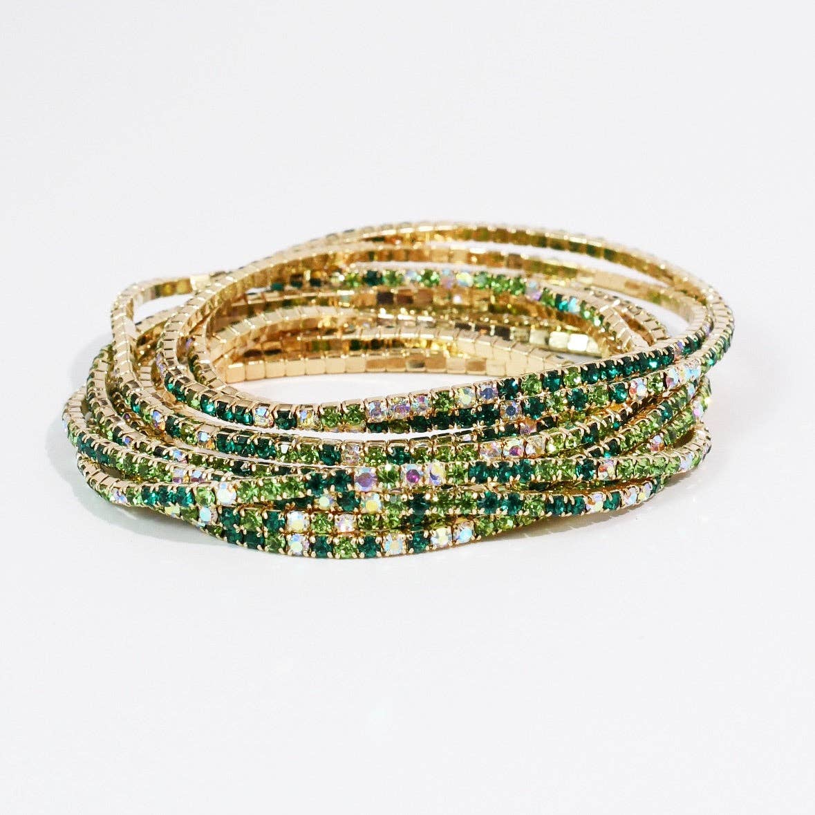 Greens Crystal Bracelet Set