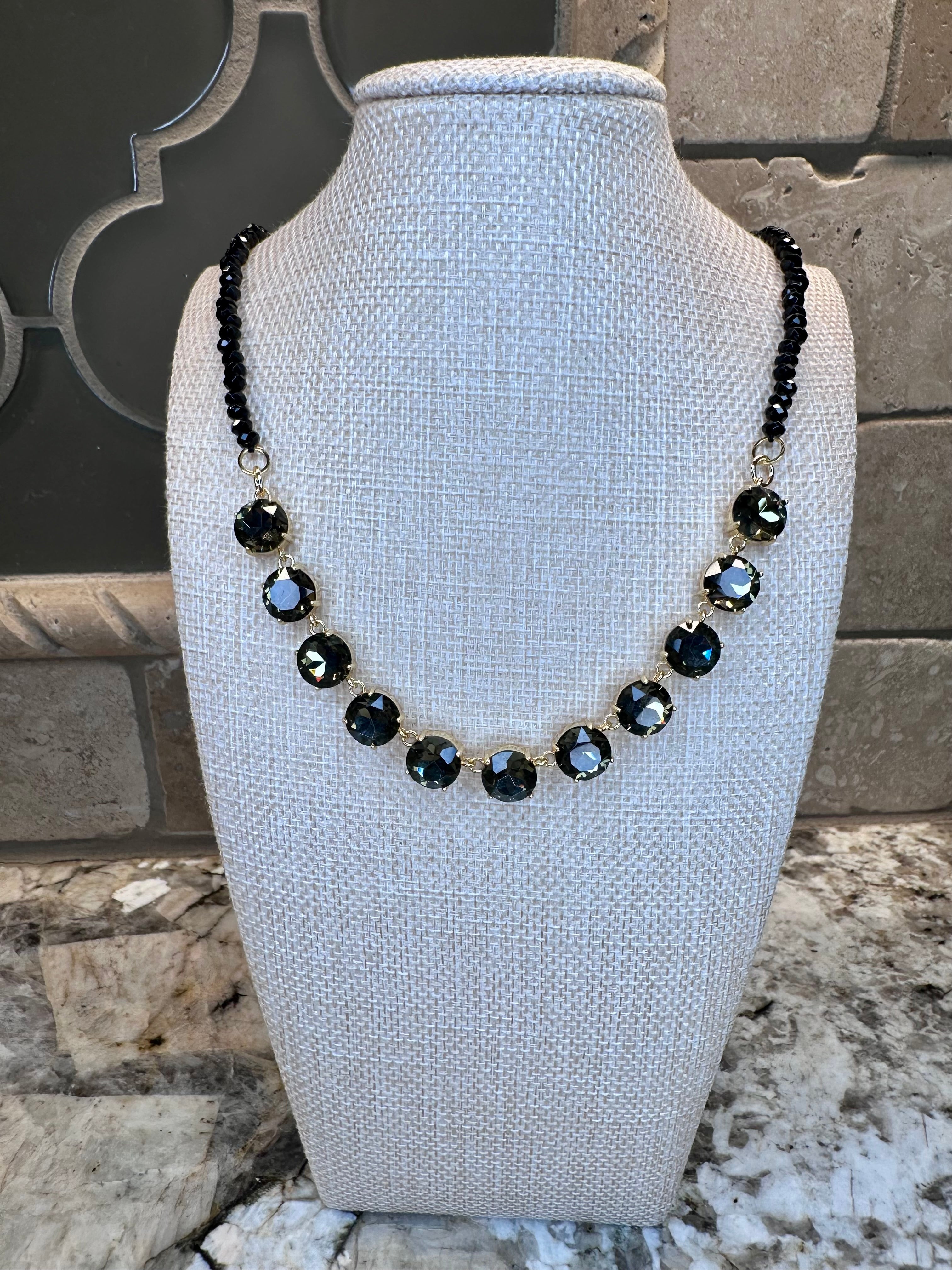 Crystal Necklaces w/ Beaded Accents - 7 Colors