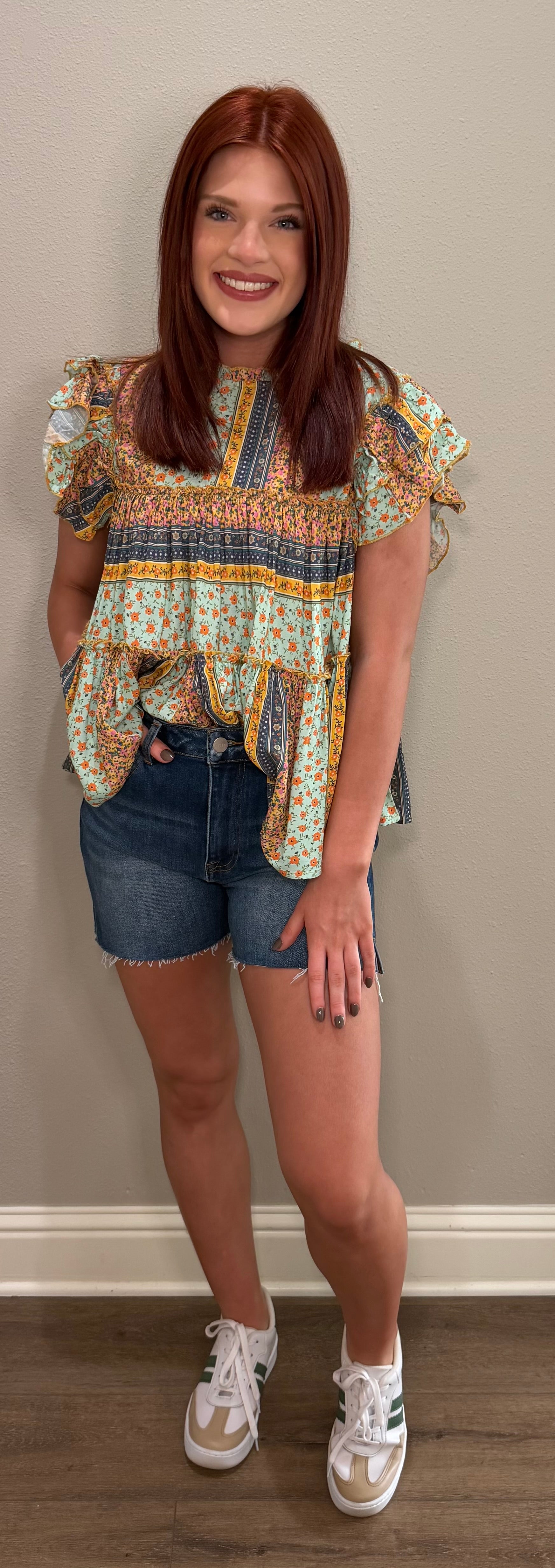 Flutter Sleeve Tier Printed Tank