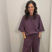 Cocoa Washed Barrel Pant w/ Short Sleeve Top SET