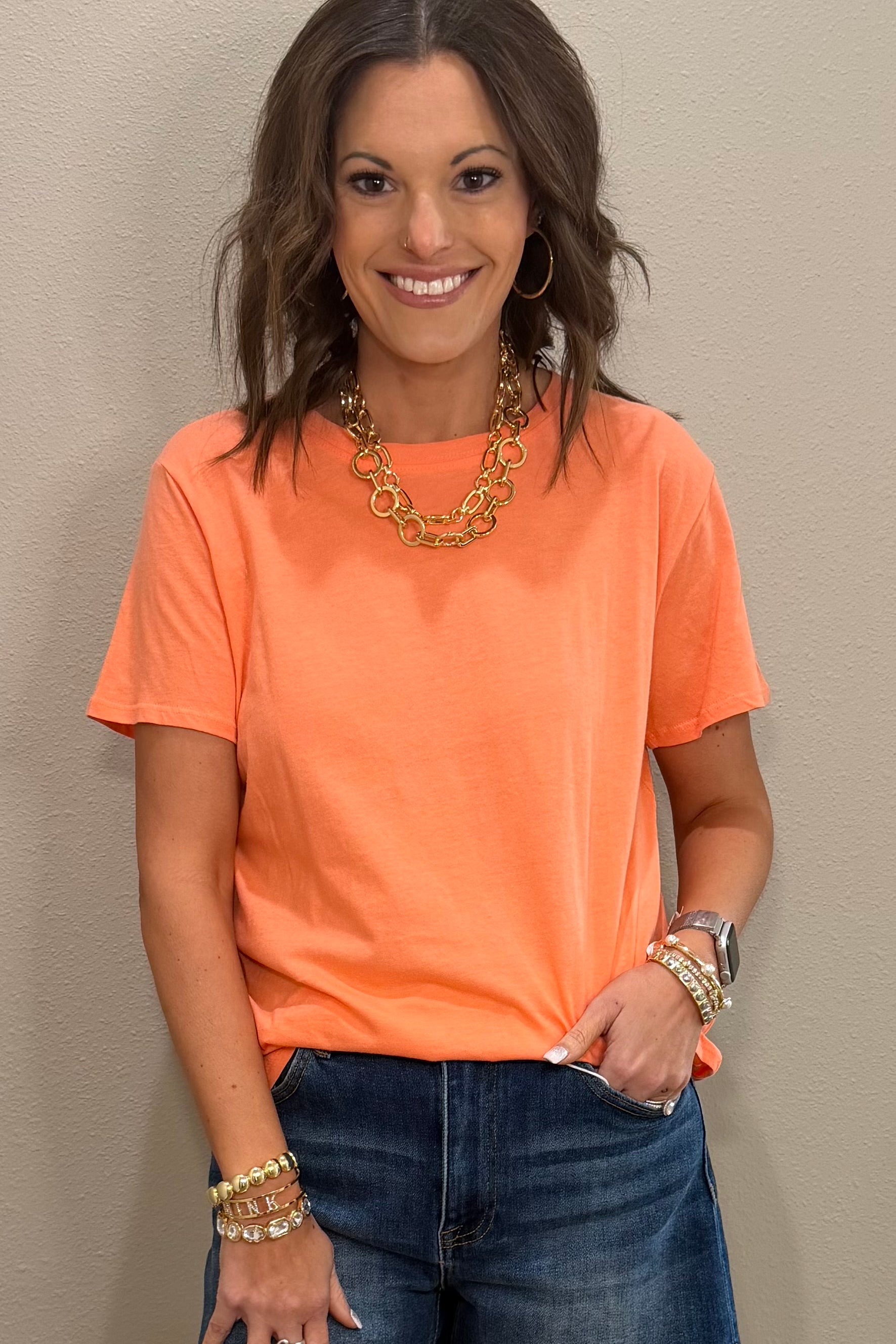 Basic Cotton Short Sleeve Boyfriend Tee - 9 COLORS