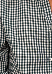 Dark Hunter Green Plaid Ruffle Collar Button Down Top