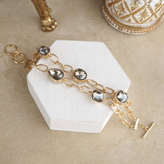 Statement Chain Bracelets with Crystals