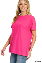 Basic Cotton Short Sleeve Boyfriend Tee - 9 COLORS
