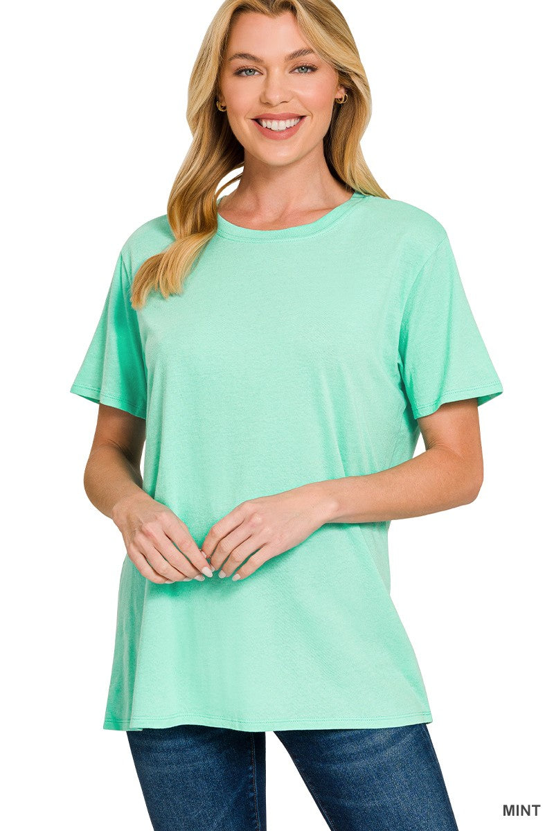 Basic Cotton Short Sleeve Boyfriend Tee - 9 COLORS