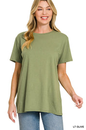 Basic Cotton Short Sleeve Boyfriend Tee - 9 COLORS
