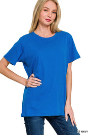 Basic Cotton Short Sleeve Boyfriend Tee - 9 COLORS