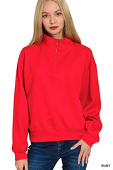 Red Scuba 1/4 Pullover