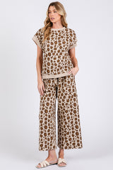 Leopard Print Scuba Top & Pants Set