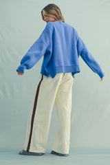 Solid Drop Shoulder Sweater - 2 COLORS