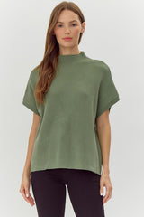 Sage Ribbed Drop Shoulder Sweater