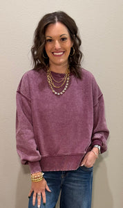 Acid Washed Fleece Oversized Sweatshirt - 10 COLORS