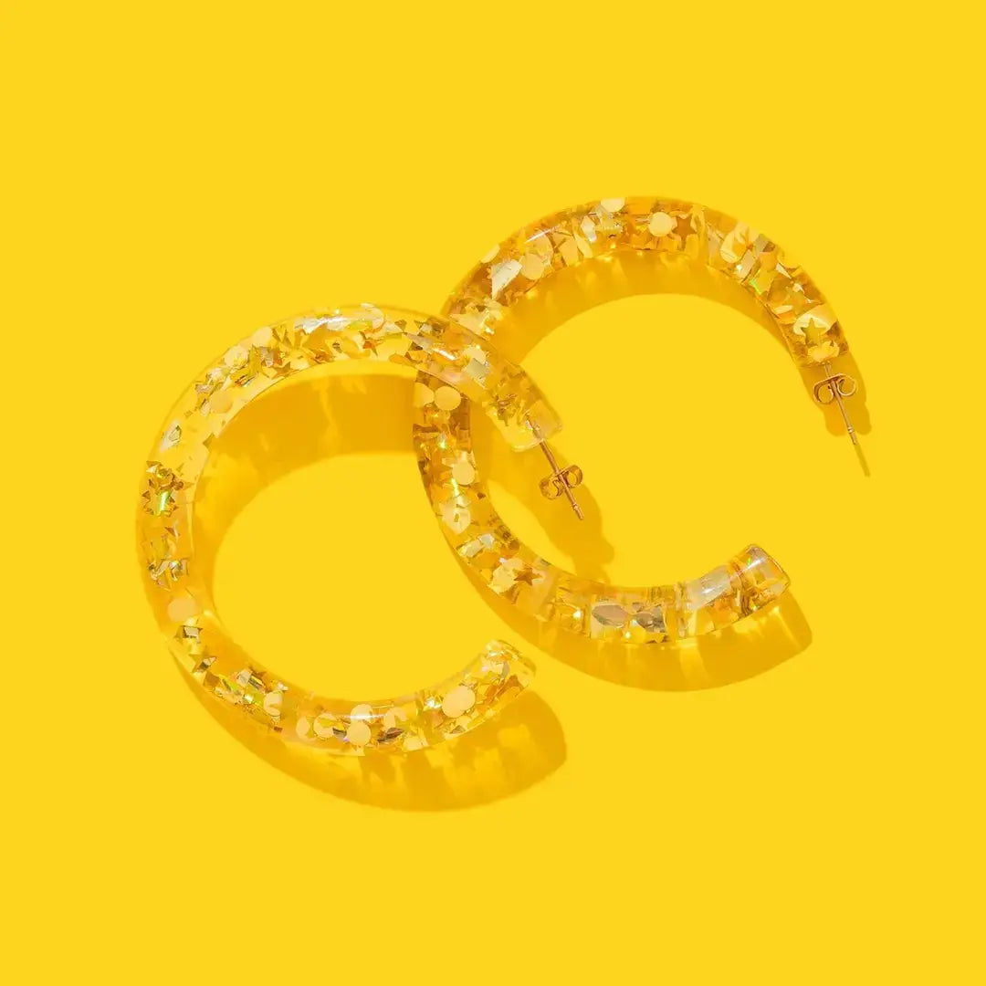 Confetti Hoop Earrings - Assorted Colors