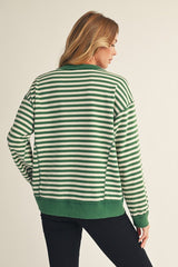 Hunter Green Striped Top