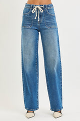 Risen High Rise Baggy Jean w/ Waistband Tie