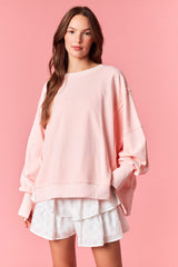 Blush French Terry Oversized Pullover