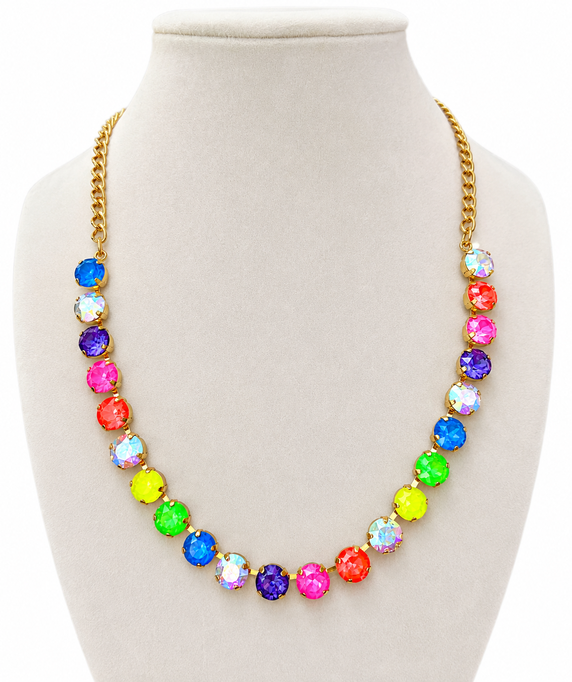 Color Me Happy Rhinestone Necklace 