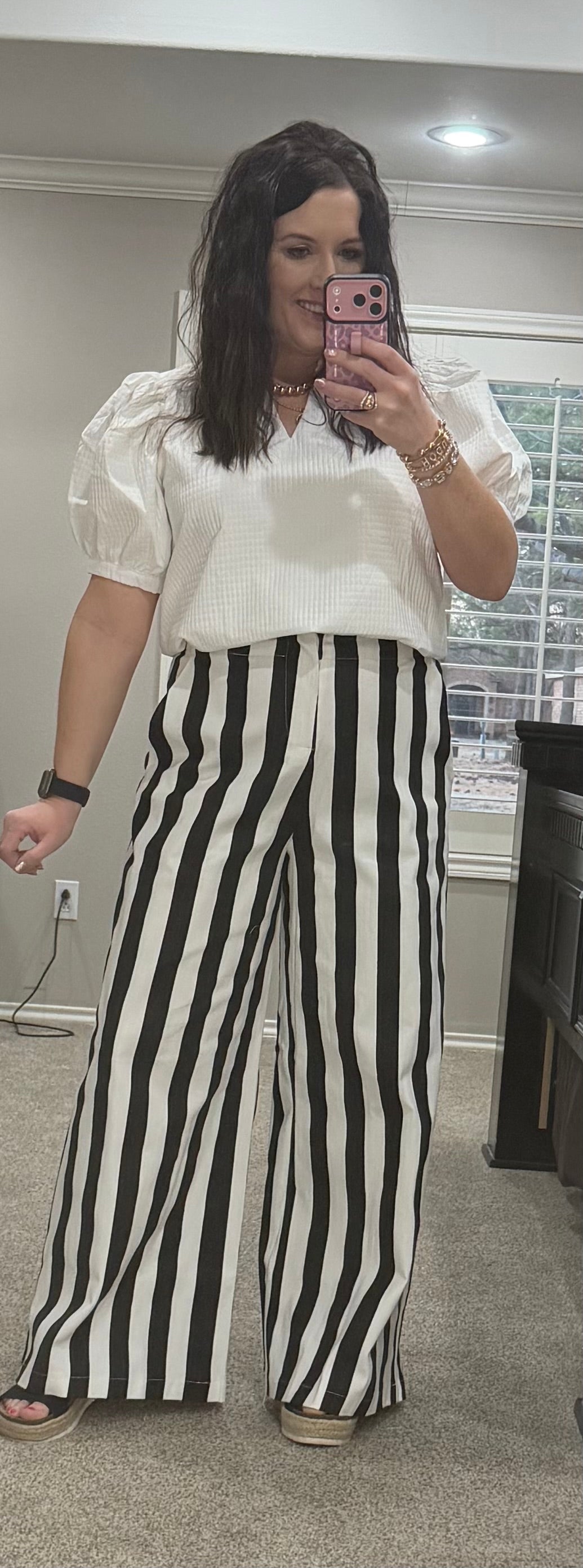 Black & White Striped Pants