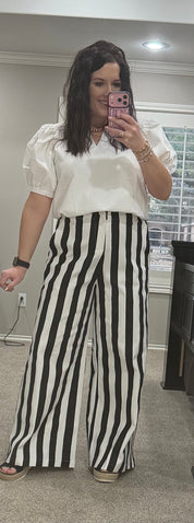 Black & White Striped Pants