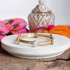 Jeweled Golden Bangle with Semi Precious Stones