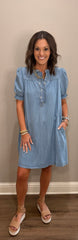 Denim Button Front Dress