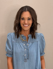 Denim Button Front Dress