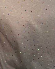 Rhinestone Embellished Crew Neck Tee - 2 COLORS