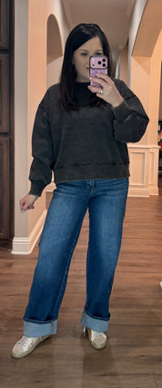 Acid Washed Fleece Oversized Sweatshirt - 10 COLORS