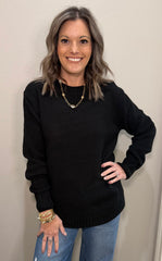 Round Neck Basic Knit Sweater - 3 COLORS