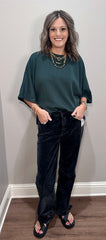 3/4 Sleeve Solid Scuba Top - 2 COLORS