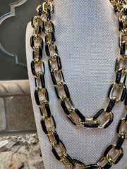 Double Chain Enamel Necklace