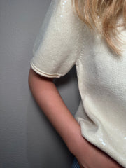 Sequin Short Sleeve Top - 2 COLORS