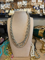 Gold Heart Multi Chain Necklace Stack
