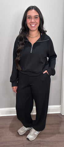 Black Jogger Set - Scuba Fabric