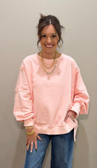 Blush French Terry Oversized Pullover